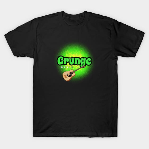 GRUNGE MUSIC 1990 T-Shirt by DRAWGENIUS